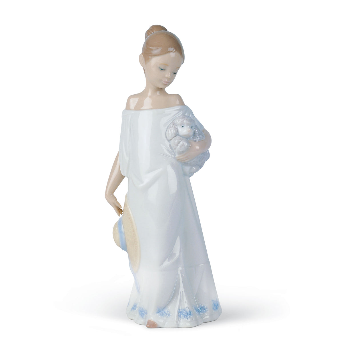 Statuina Bambina Insieme in Campagna NAO in porcellana decorata 21 cm