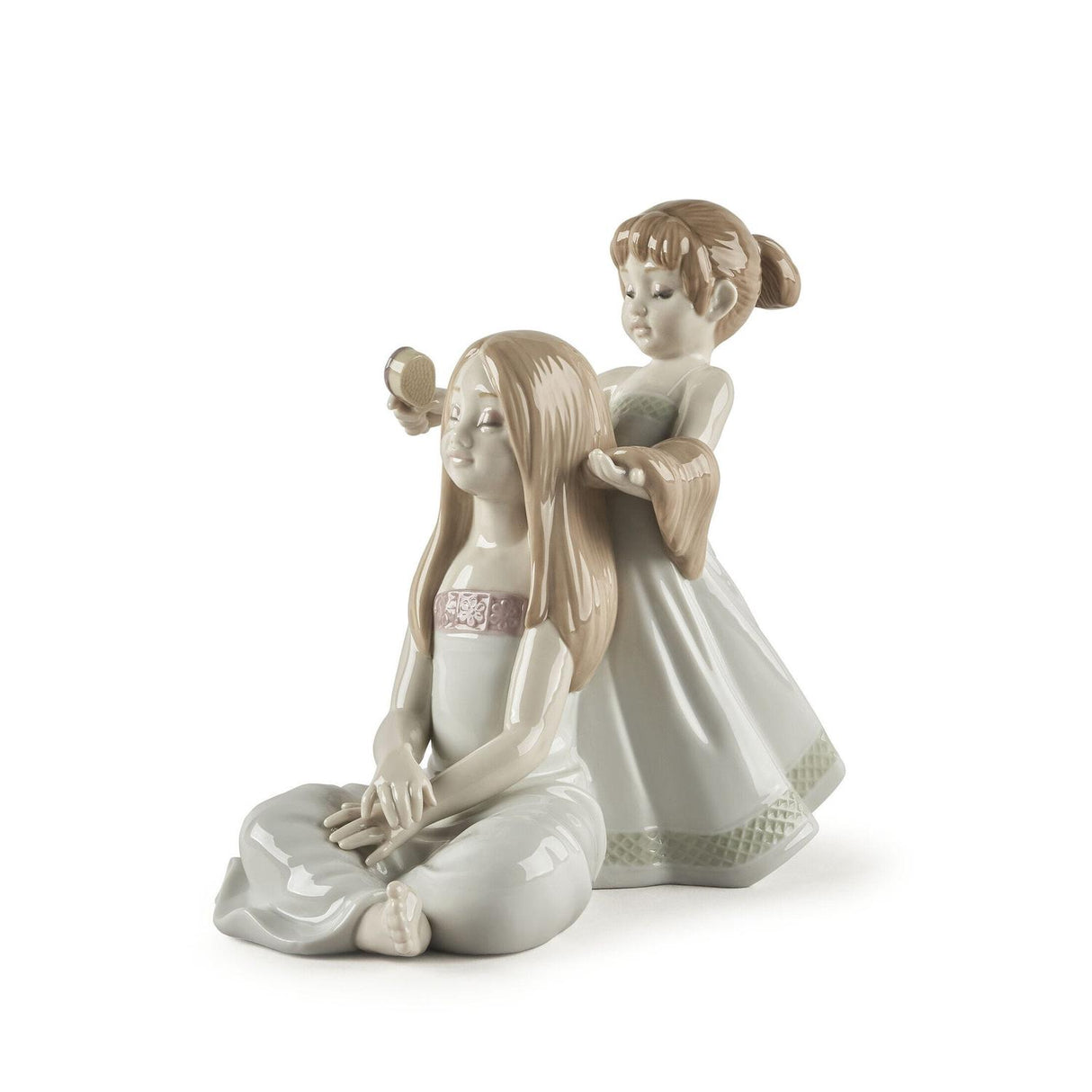 Scultura Pettino I Tuoi Capelli Lladrò in porcellana lucida 21x24 cm