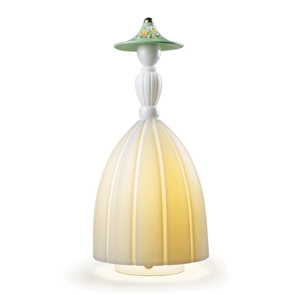 Lampada da tavolo Mademoiselle Lladrò in porcellana opaca e colorata 37x17cm