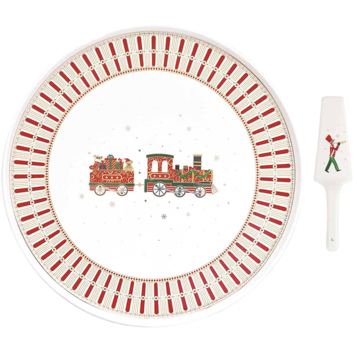 Piatto da portata Polar Express Easy Life in porcellana decorata 32 cm