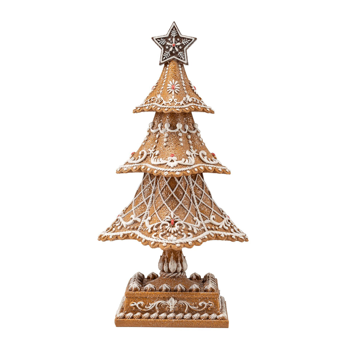 Albero di Natale Palais Royal in resina con decori pan di zenzero 32 cm