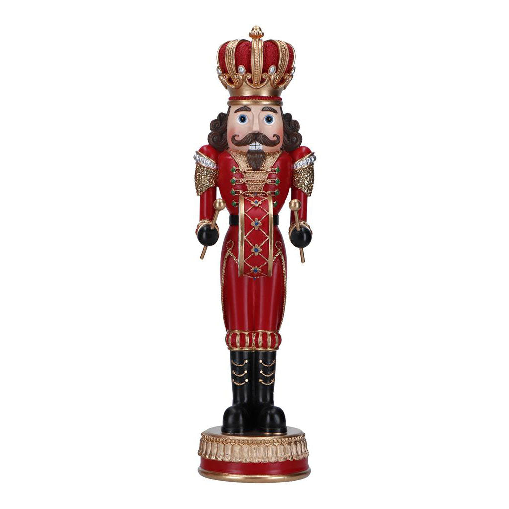 Schiaccianoci natalizio Timstor in poliresina rossa 35,5 cm