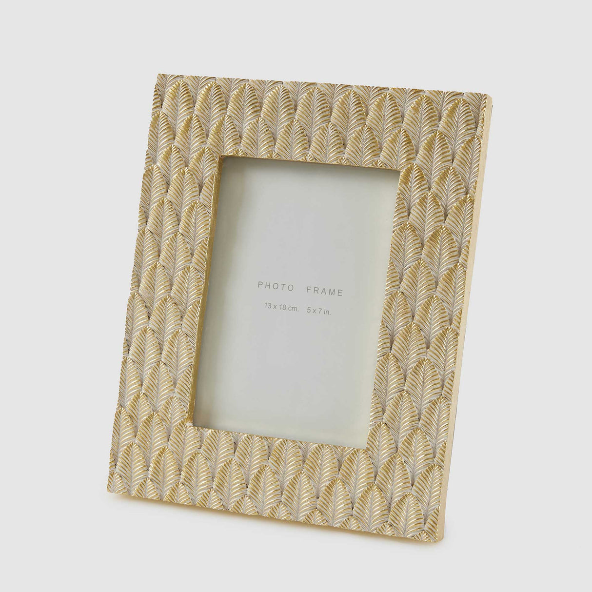 Portafoto Foglie EDG in poliresina color oro 26x22 cm
