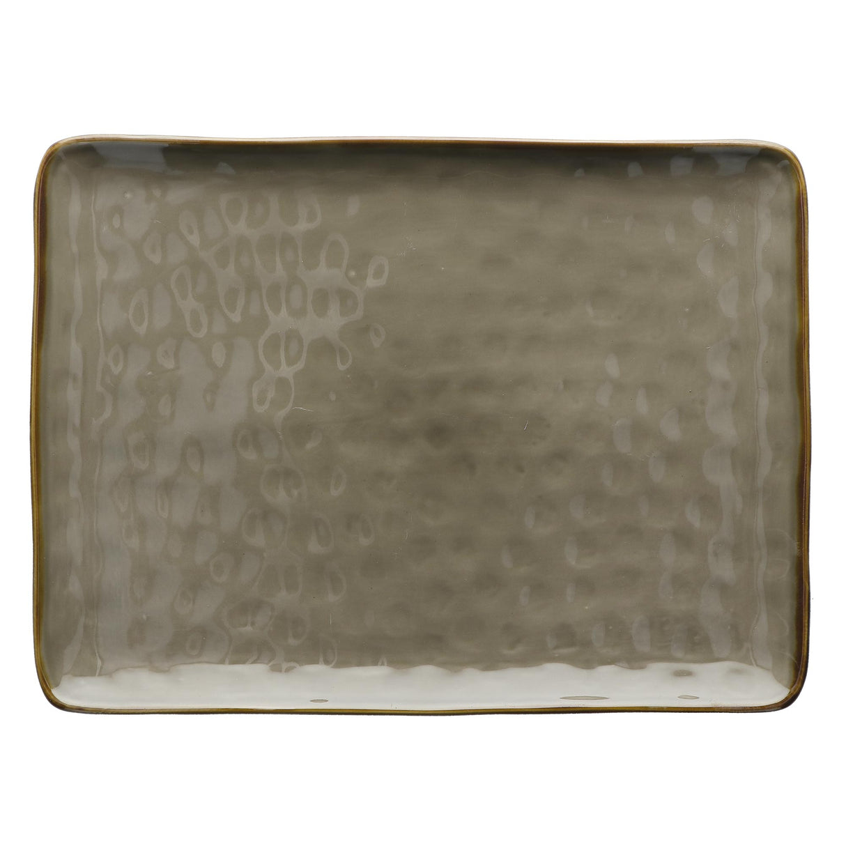 Vassoio Concerto Rose & Tulipani in stoneware con bordo dorato 36x26,5 cm