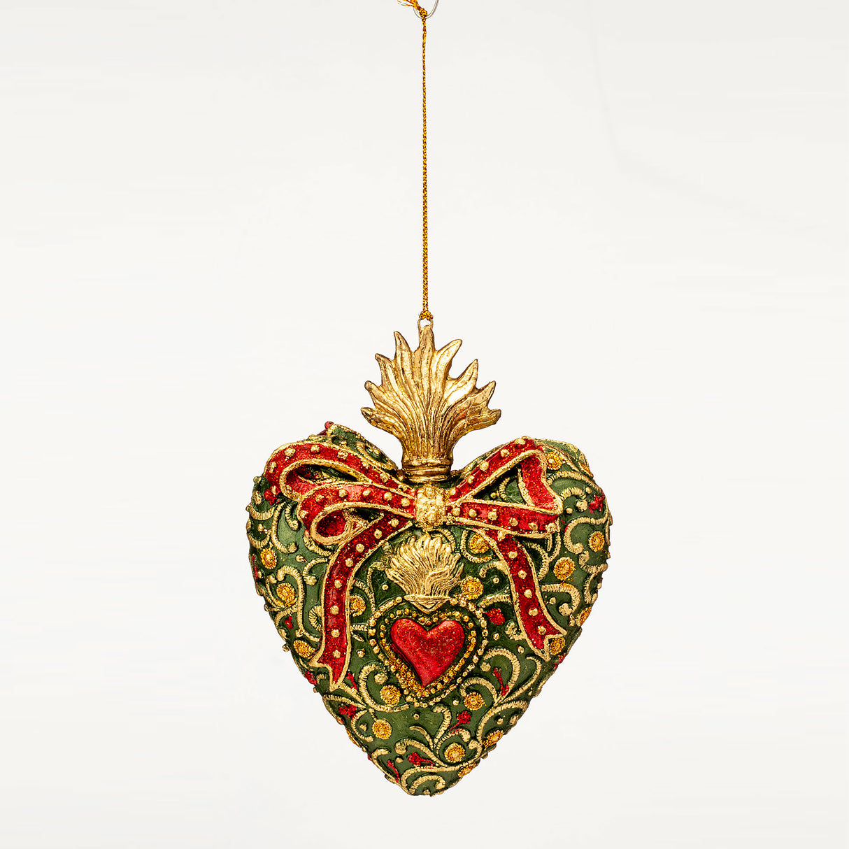 Pendaglio cuore Ex Voto Palais Royal in resina color oro 14 cm