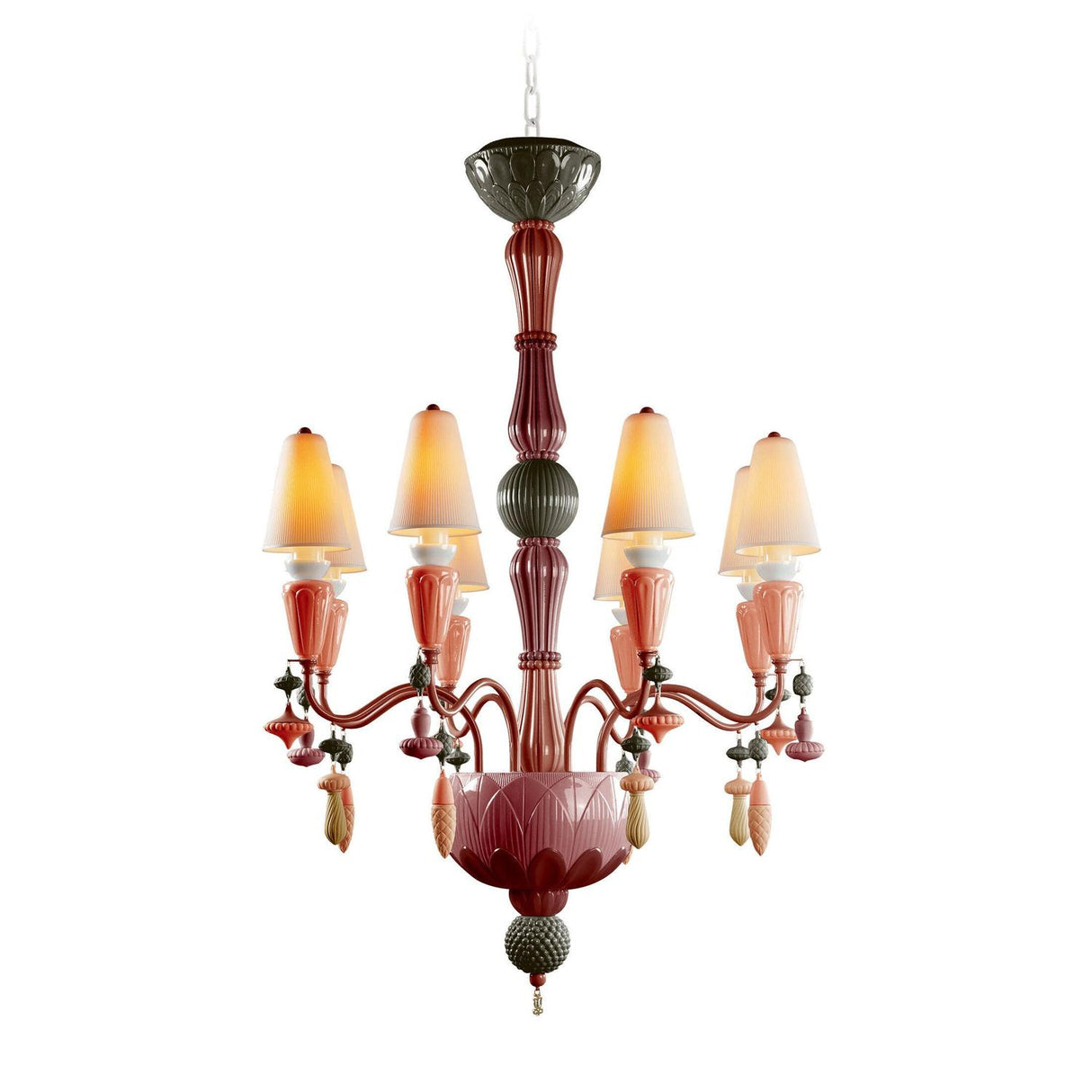 Lampada a sospensione Ivy e Seed Lladrò in porcellana 123x70 cm