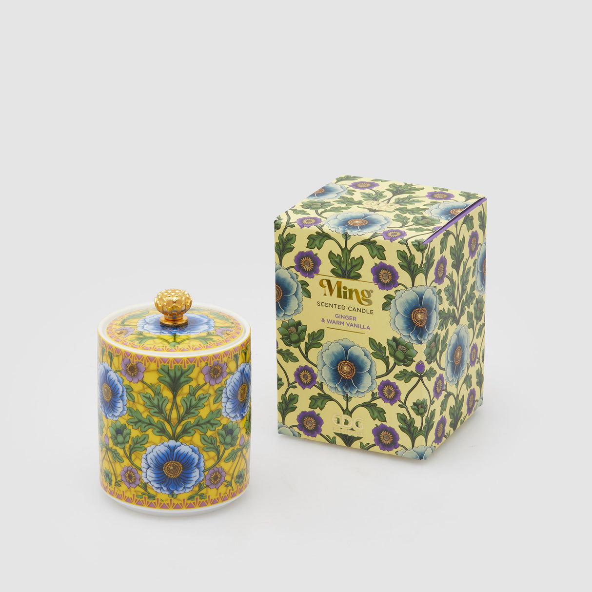 Candela profumata Ming EDG in ceramica decorata 10x7 cm