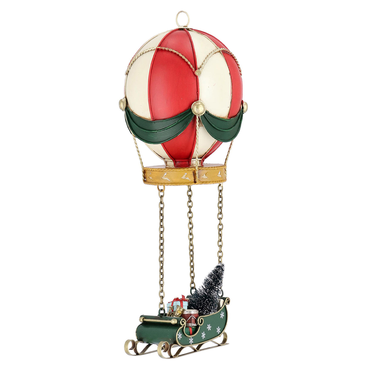Decorazione mongolfiera Bizzotto in resina scintillante 66x24,5 cm