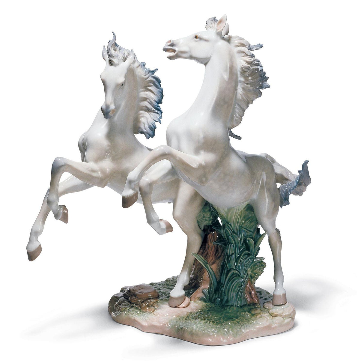Scultura Cavalli Liberi Come Il Vento Lladrò in porcellana 53x47 cm