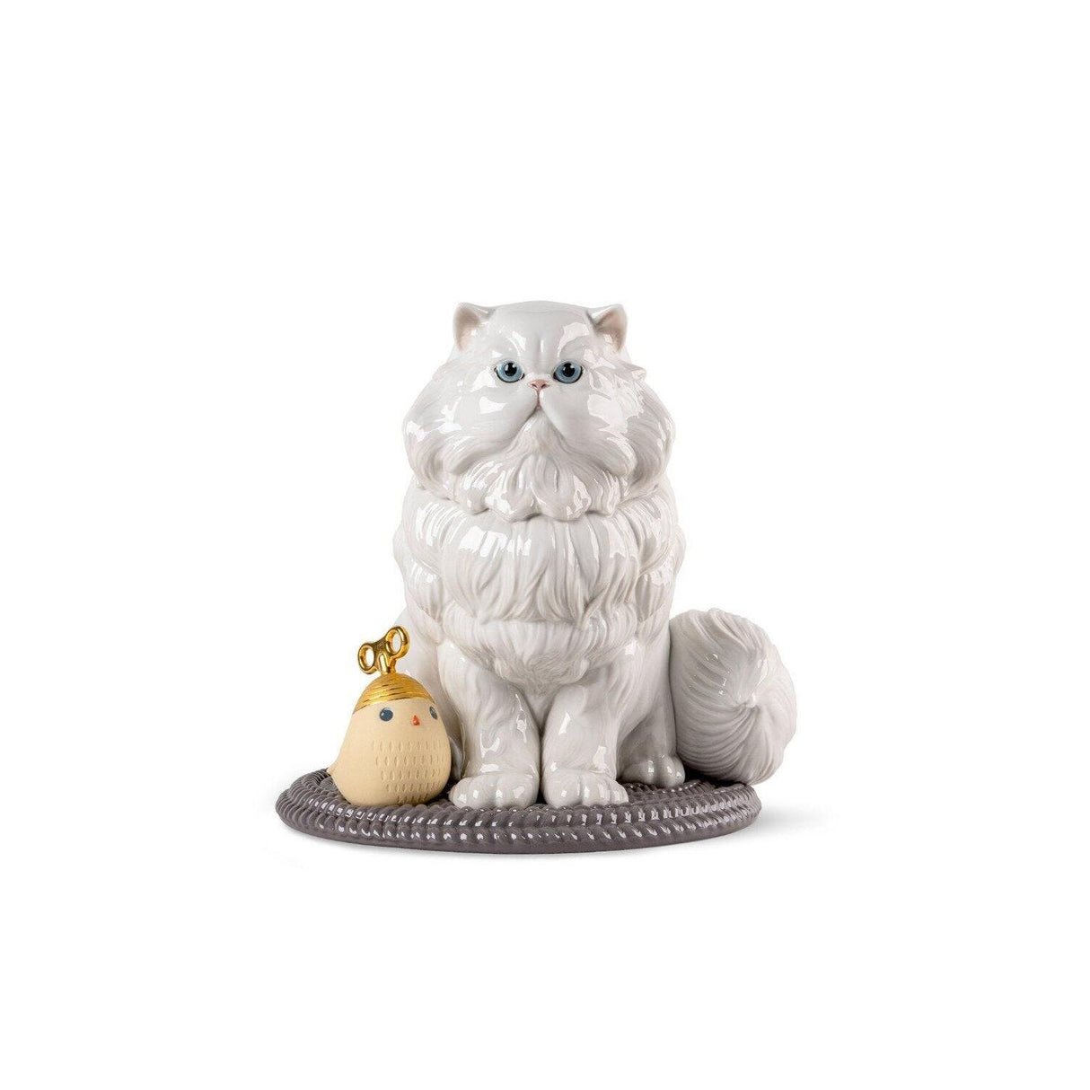 Statuina Gatto Persiano Lladrò in porcellana bianca lucida 26x25 cm