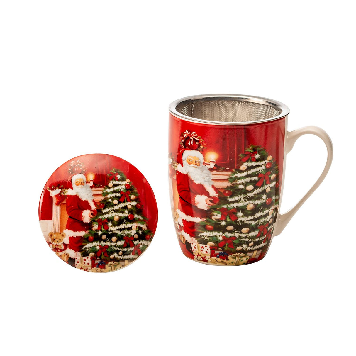 Tisaniera con filtro Noel by Lamart in porcellana decorata 11 cm