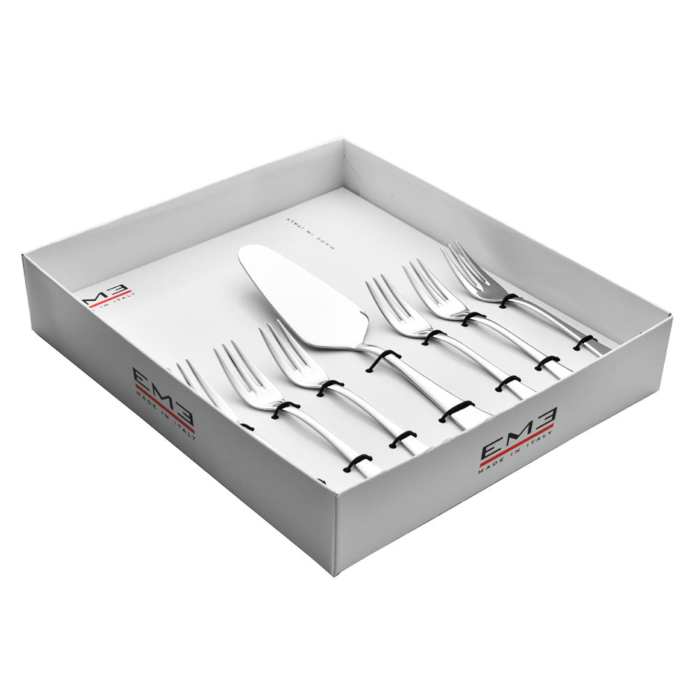 Set posate dolce Eleven Eme acciaio inox 18/10 finitura lucida 7 pezzi