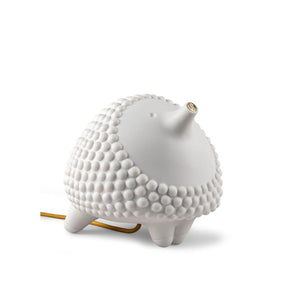 Lampada da tavolo Riccio Lladrò in porcellana bianca 22x23 cm