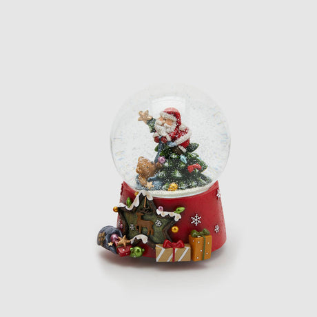 Palla di neve Babbo Natale EDG con carillon decorazione 15x10 cm