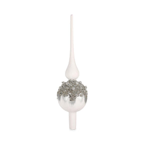 Puntale per albero di Natale Bizzotto in vetro bianco 30 cm