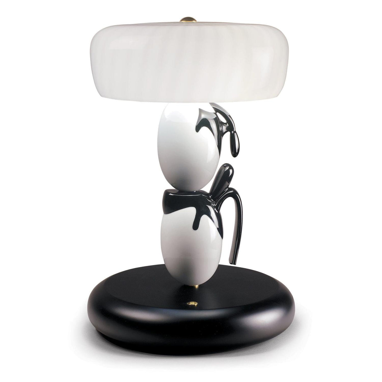 Lampada da tavolo Hairstyle Lladrò in porcellana con schermo in vetro 38x31 cm