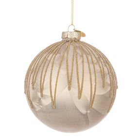 Sfera di Natale Bizzotto in vetro color champagne diametro 10 cm