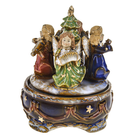 Carillon natalizio Bianchi Dino con quattro angeli in porcellana 18 cm