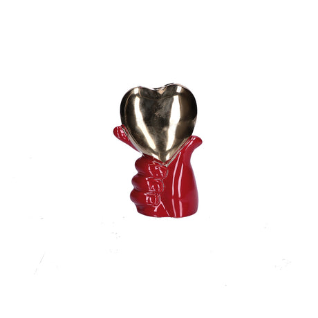 Vaso Cuore in Mano Rituali Domestici in ceramica 11x7x16 cm