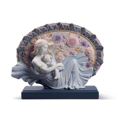 Statuina Madre Il Fiorire Della Vita Lladrò in porcellana opaca 28x35 cm