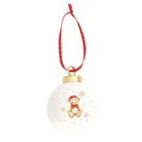 Pallina di Natale Orsetto Easy Life in porcellana decorata 7 cm