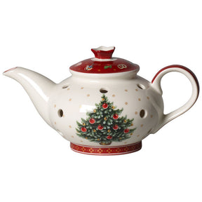 Caffettiera portacandele Villeroy & Boch in porcellana decorata natalizia