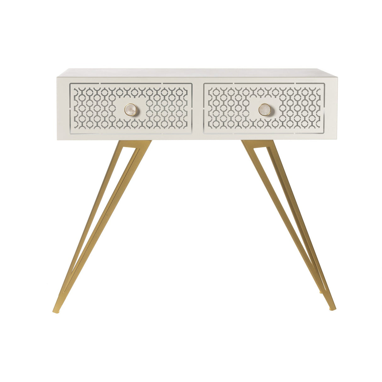 Consolle Mayfair Arti & Mestieri in metallo grande bianco e oro