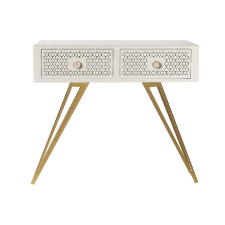 Consolle Mayfair Arti & Mestieri in metallo grande bianco e oro