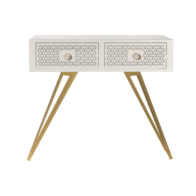 Consolle Mayfair Arti & Mestieri in metallo grande bianco e oro