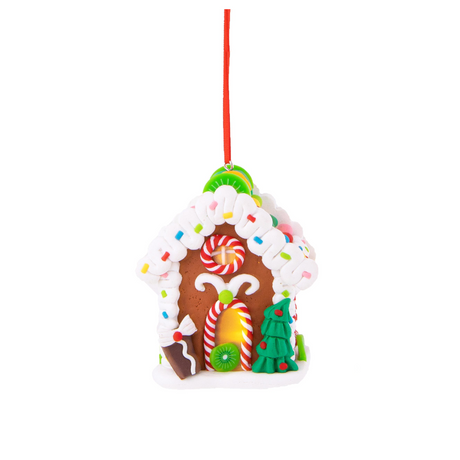 Addobbo casetta con caramelle Bianchi Dino a LED 9,5 cm