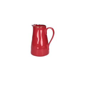 Brocca con manico Concerto Rose & Tulipani in stoneware colore corallo 0,6 L