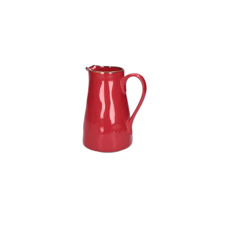 Brocca con manico Concerto Rose & Tulipani in stoneware colore corallo 0,6 L