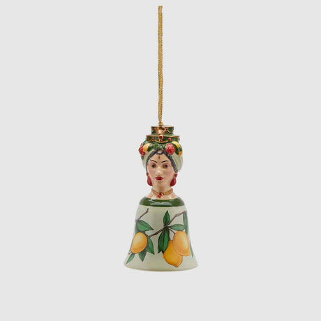Campana addobbo natalizio EDG in ceramica decorata 13 cm