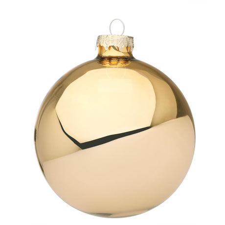 Sfera di Natale Bizzotto in vetro color miele lucido 10 cm
