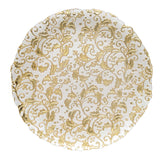 Piatto natalizio Easy Life in vetro bianco con decoro oro 33 cm
