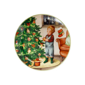 Piatto Cuccioli Bimbo Alberello Brandani in porcellana decorata 30 cm
