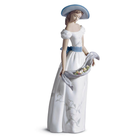 Statuina Donna Fragranze e Colori Lladrò in porcellana lucida 41 cm