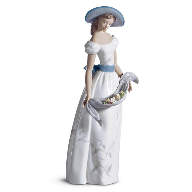 Statuina Donna Fragranze e Colori Lladrò in porcellana lucida 41 cm