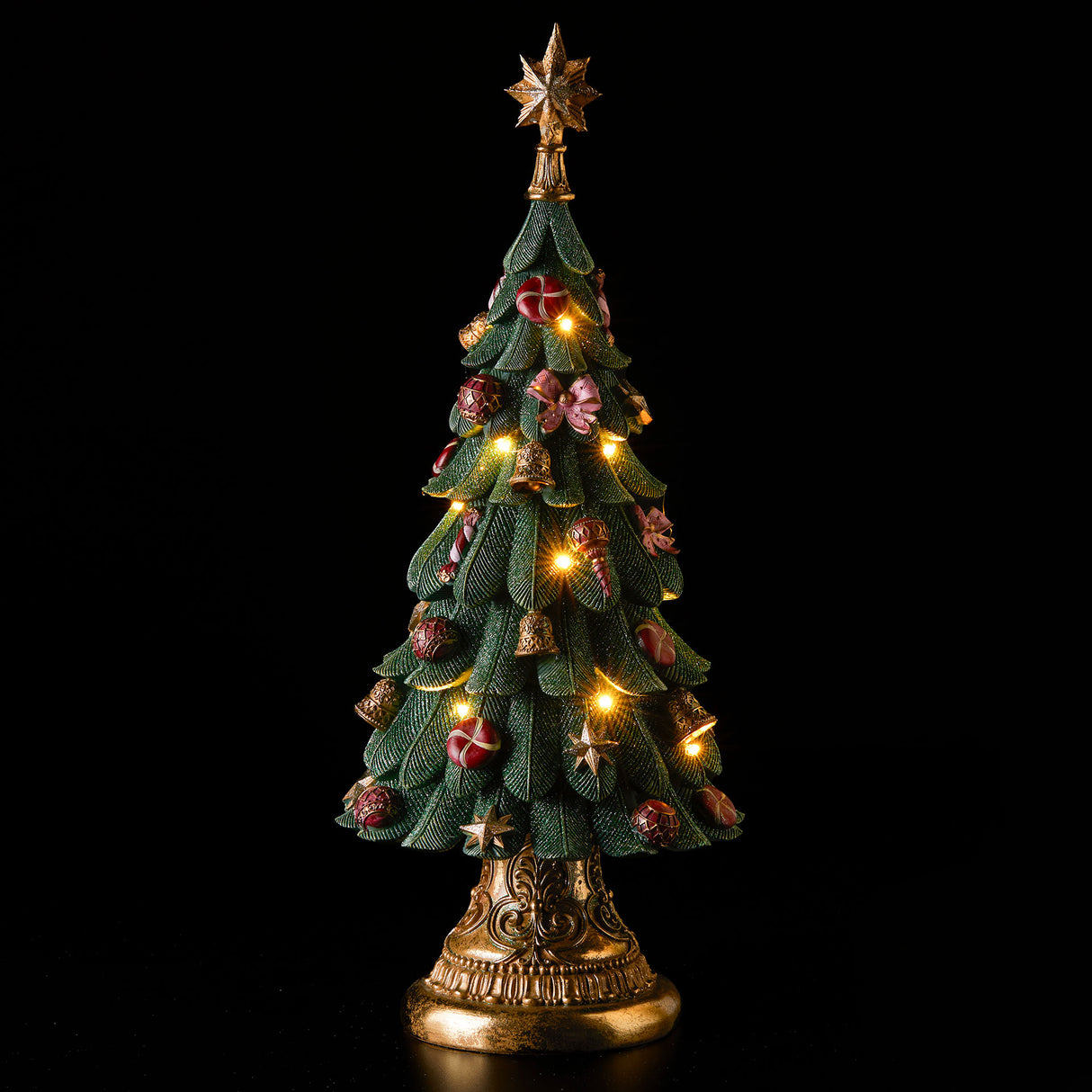 Albero di Natale EDG in resina con luci LED e musica 60 cm