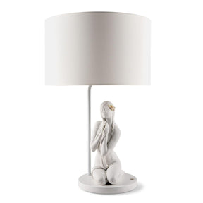 Lampada da tavolo Pace Interiore Lladrò in porcellana bianca opaca 63x40 cm