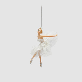 Addobbo ballerina EDG Enzo De Gasperi in resina bianca 18 cm