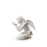 Statuina Angelo Un Soffio di Fantasia Lladrò in porcellana opaca 25x26 cm