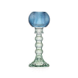 Candeliere Atena Emò Italia in vetro colorato verde e blu 21x8 cm