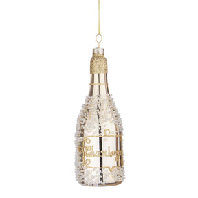 Addobbo bottiglia Champagne Bizzotto in vetro color oro 13,5 cm