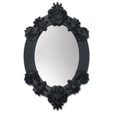 Specchio da parete ovale Lladrò in porcellana colore nero 93x58 cm