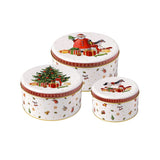 Set 3 scatole biscotti Villeroy & Boch Winter Collage in metallo decorato