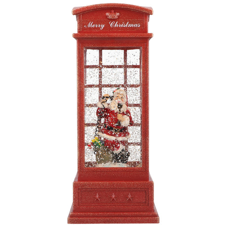 Lanterna cabina telefonica Babbo Natale Timstor in resina 24 cm
