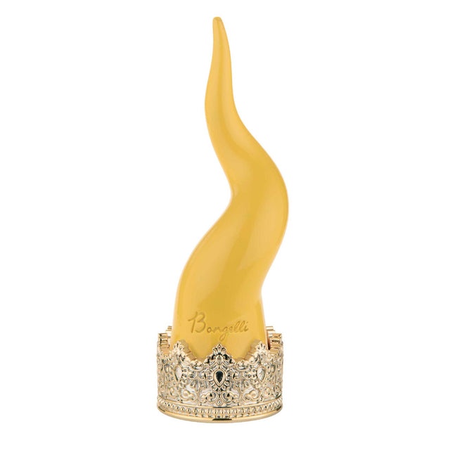 Cornetto portafortuna Bongelli Preziosi in marmorino giallo 21 cm