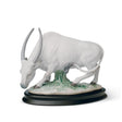 Statuetta Il Bue Lladrò in porcellana con base in legno 17x21 cm