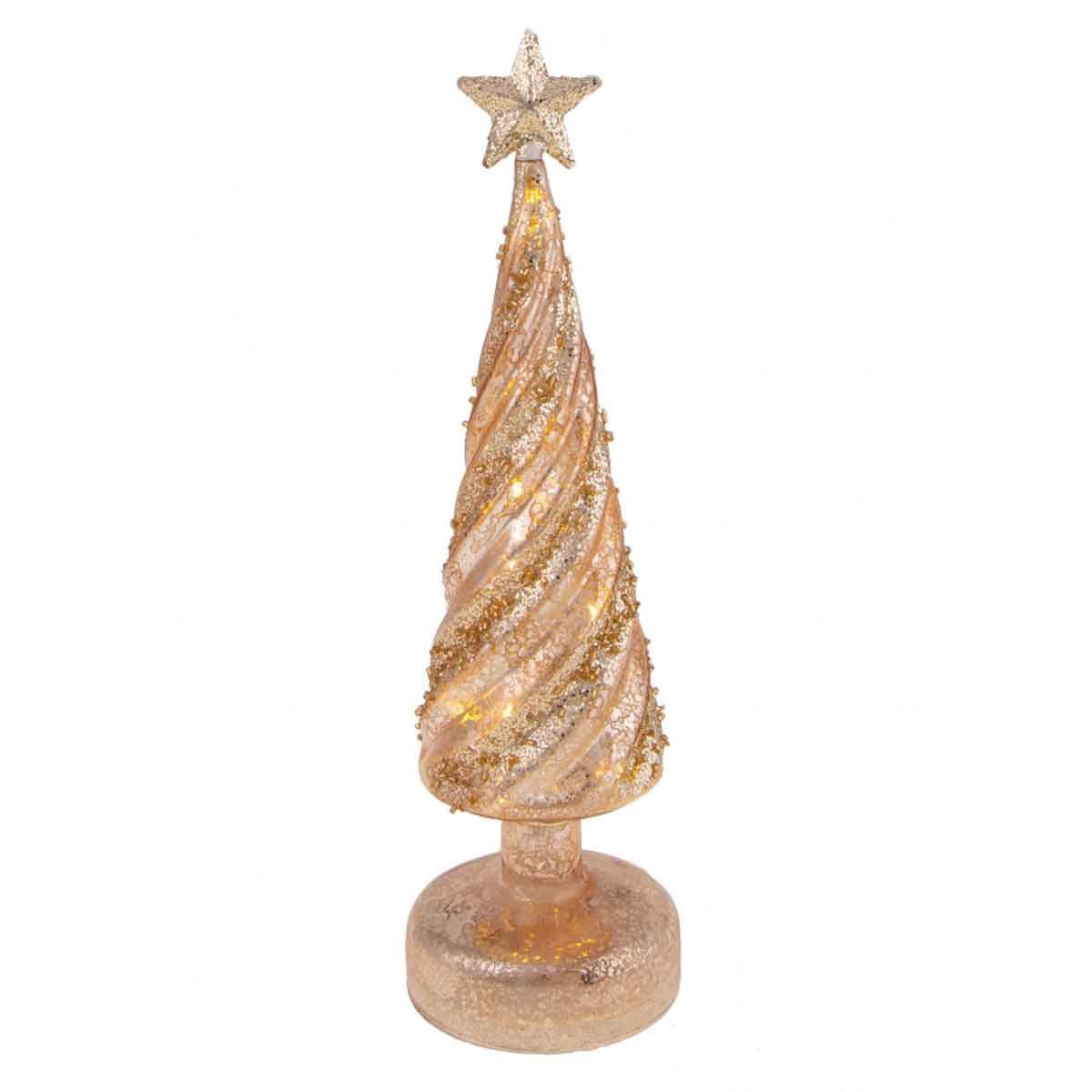 Albero di Natale Bianchi Dino in vetro con luci LED altezza 30 cm